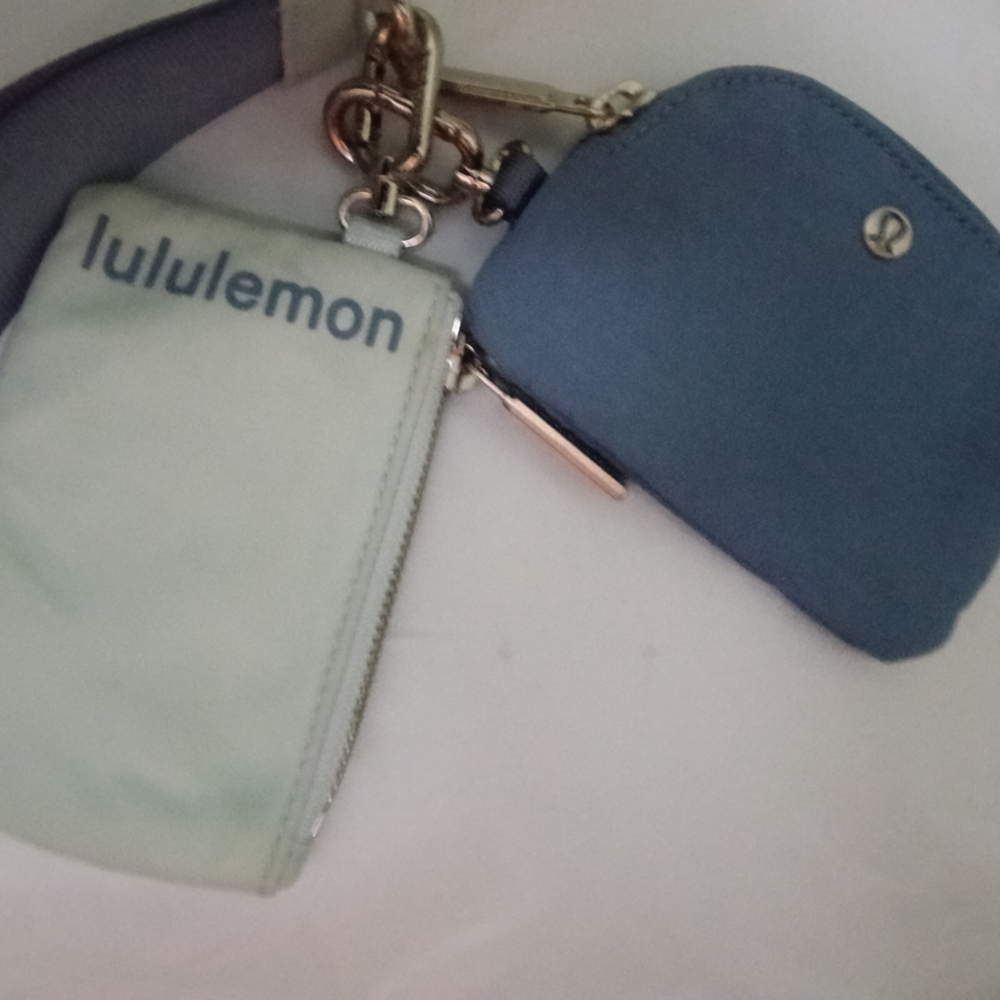 lululemon Mint and Slate Blue Double Pouch Key Set